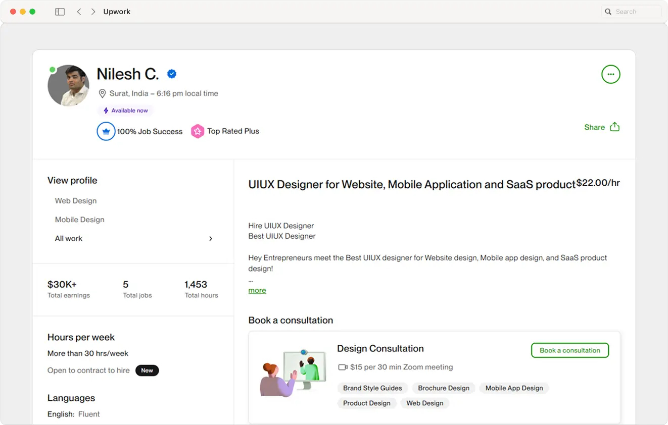 Upwork Nilesh C