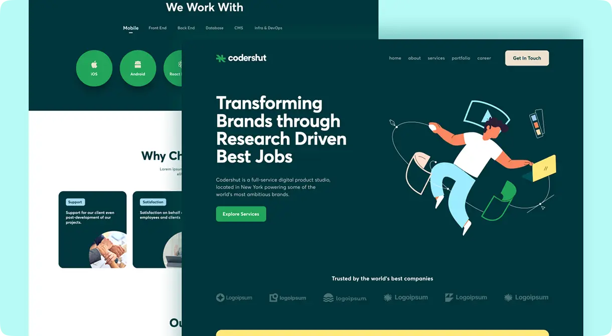 Landing page design