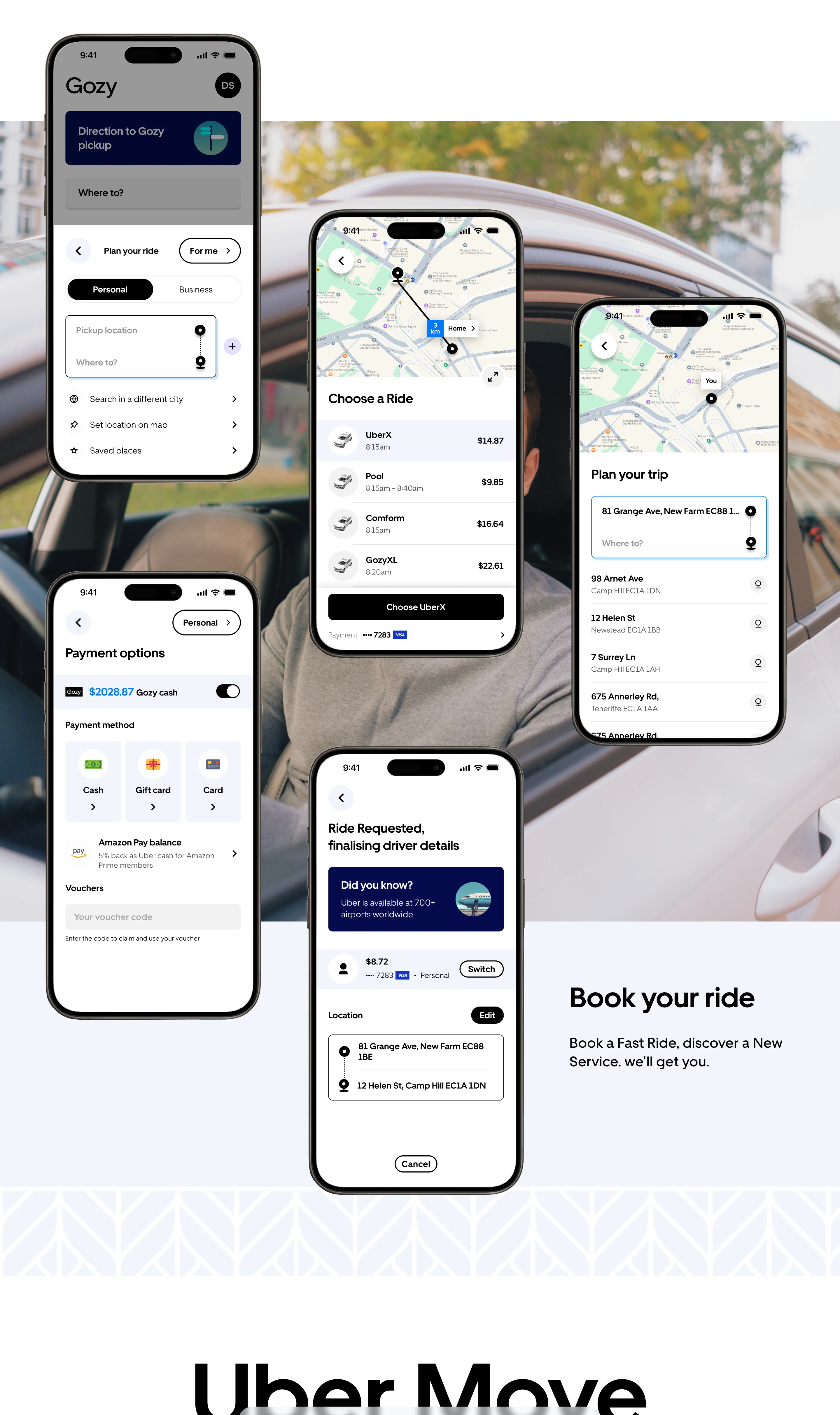 Gozy Uber ride – Ride Booking